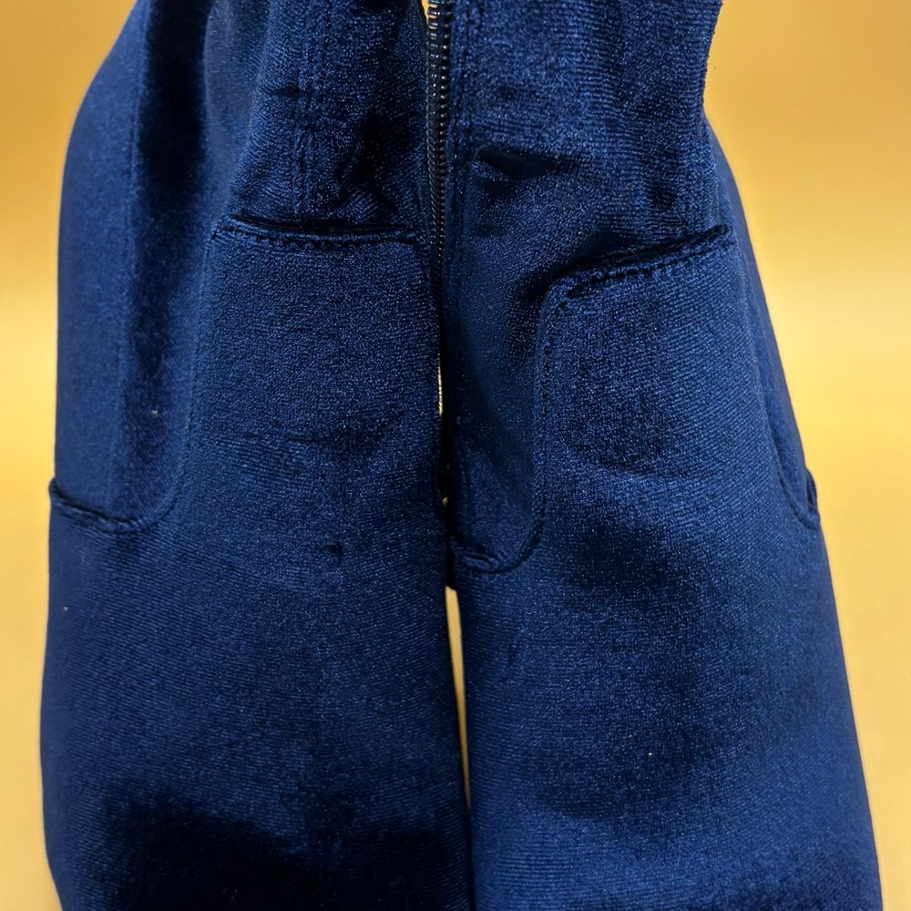 Womens Navy Blue Velour Pants